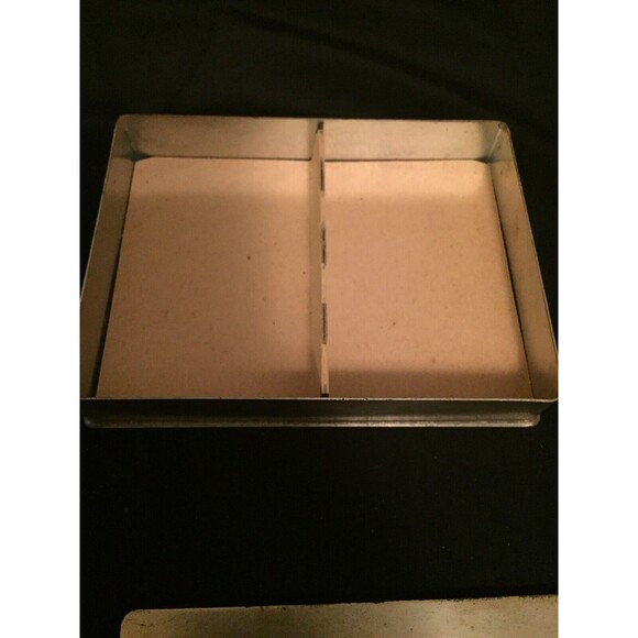 Vtg Collector Rex Playing Cards In Heavy Silvertone Box Unsealed Deck Tax Stamp - Picture 3 of 11